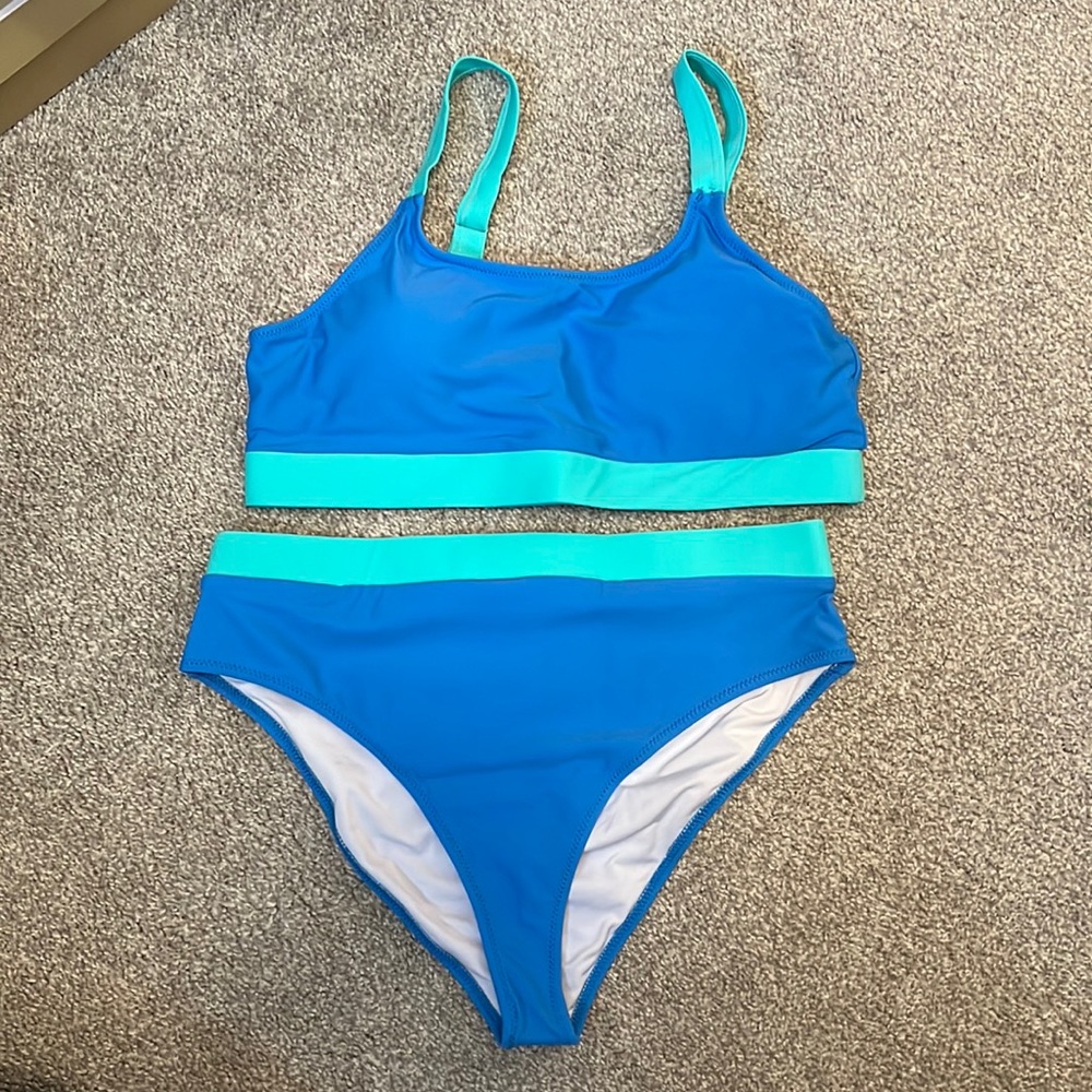 Amazon Blue and Teal Two-Piece Bikini Set